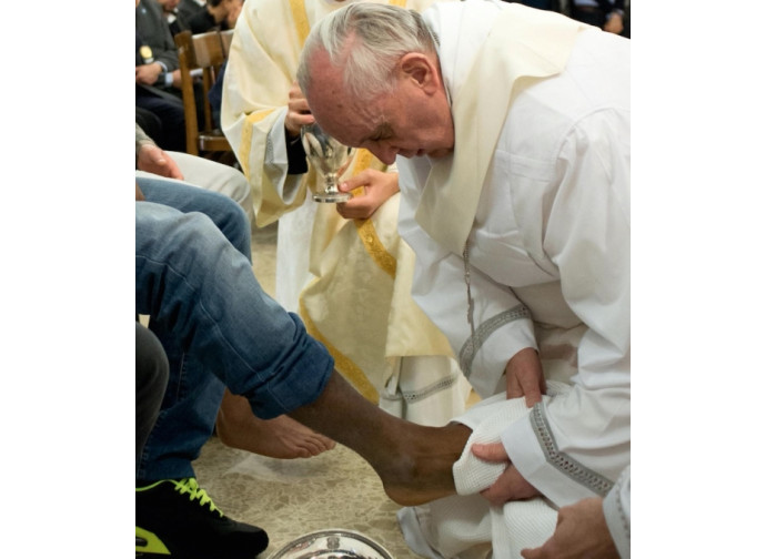 Lavanda dei piedi col Papa